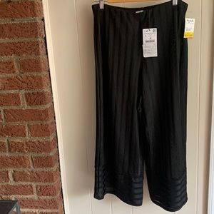Zara sheer wide leg crop pants